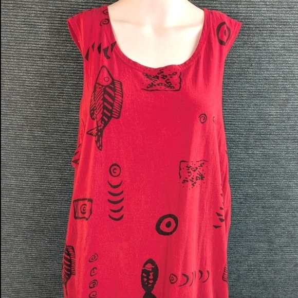 I. G. Sport Fish Themed Beachy Tank Dress Or Swimsuit Cover Up Plus Size 2X - Picture 13 of 13